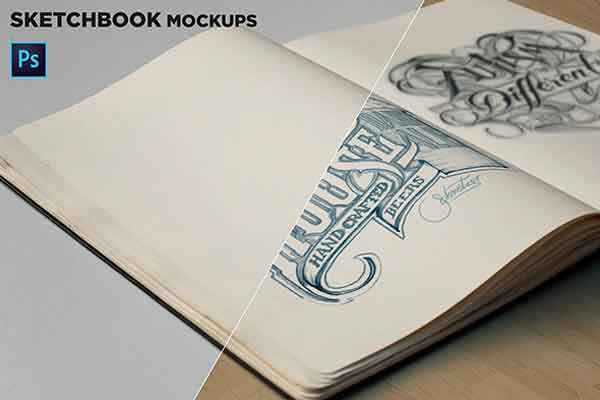 Best Sketch Book Mockups – Premium and Professional-Grade Sketchbook Templates | High-Quality PSD and AI File Formats